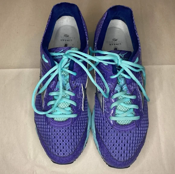 Mizuno Wave Precision 13 Purple Blue Running Shoes Women's Size 10W - Picture 5 of 6